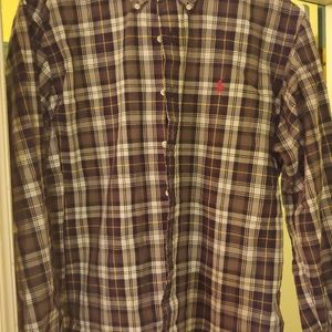 Men's size Large long sleeved button down shirt